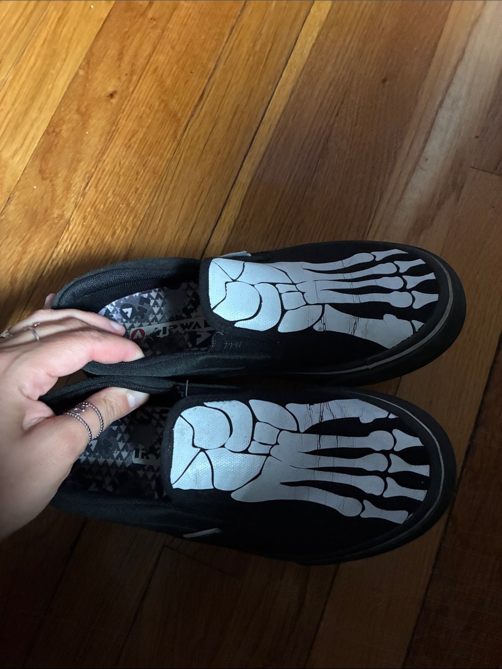 Slip-On Skate Shoes with Skeleton Graphic Perfect for Halloween & Fall - Picture 5 of 5